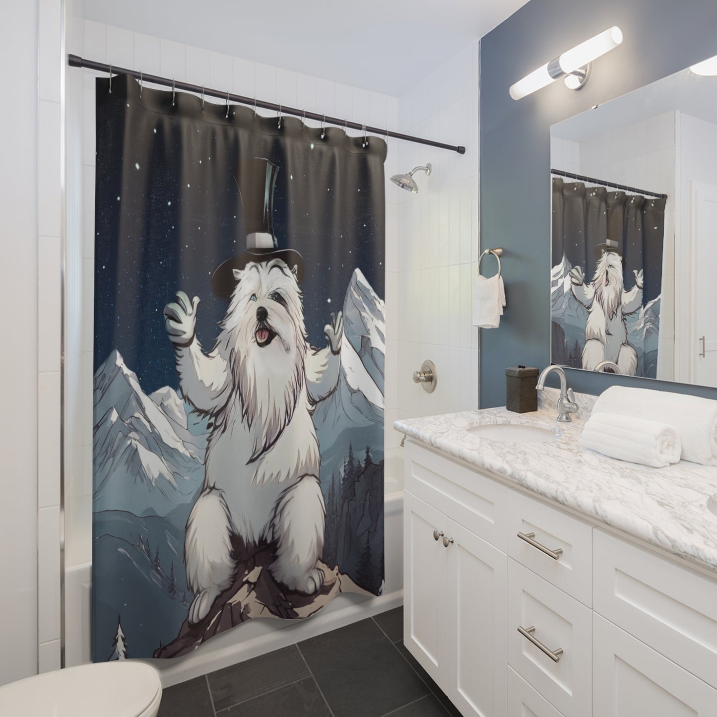 Netti the Yeti Shower Curtain