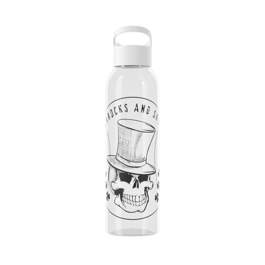 Shamrocks and Skulls Plastic Water Bottle