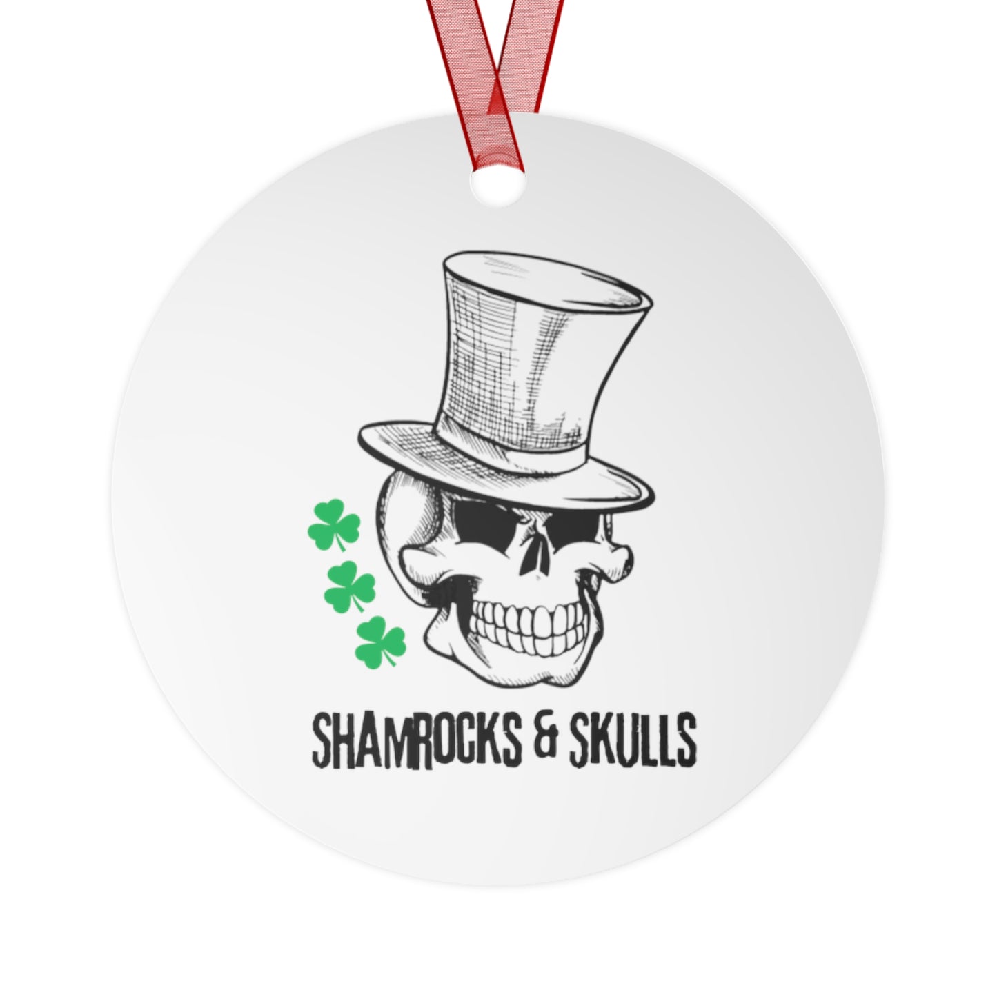 Shamrocks and Skulls Christmas Ornament