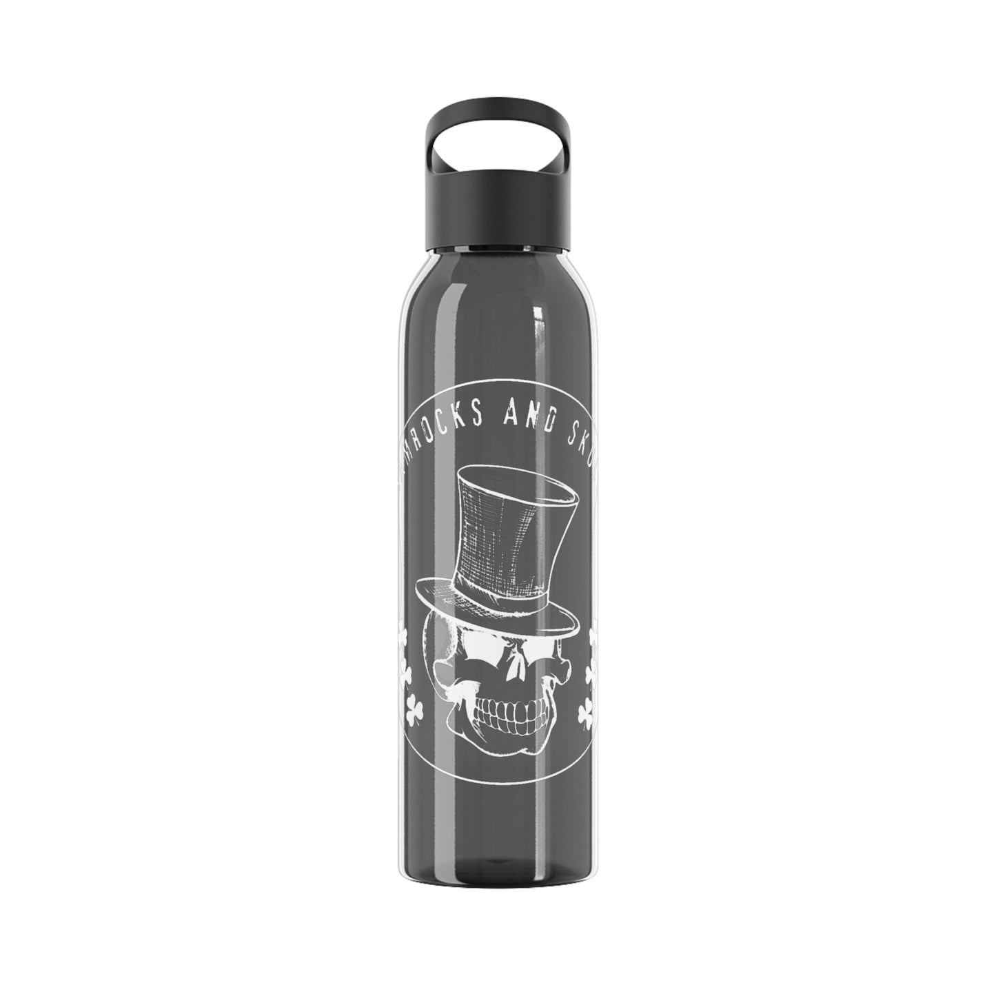 Shamrocks and Skulls Plastic Water Bottle