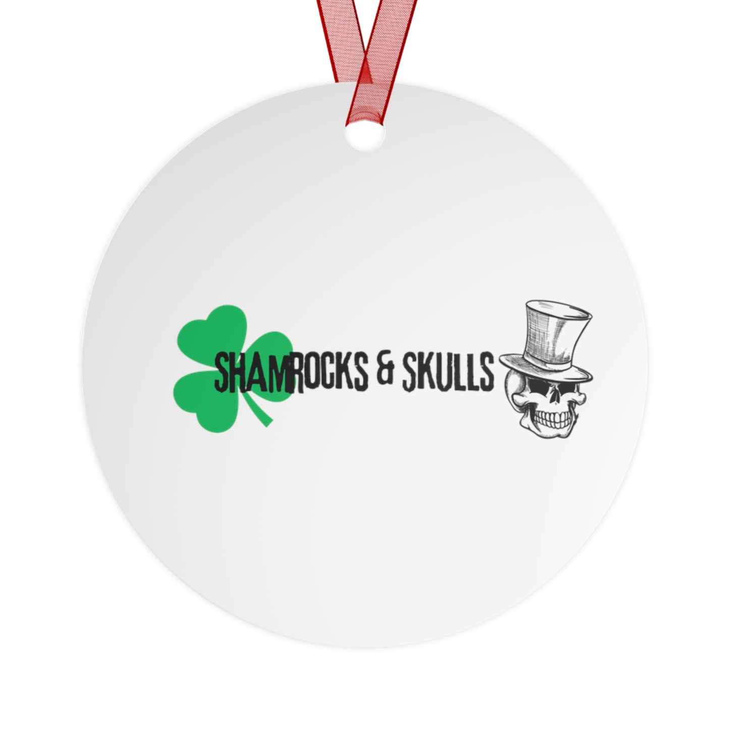 Shamrocks and Skulls Christmas Ornament