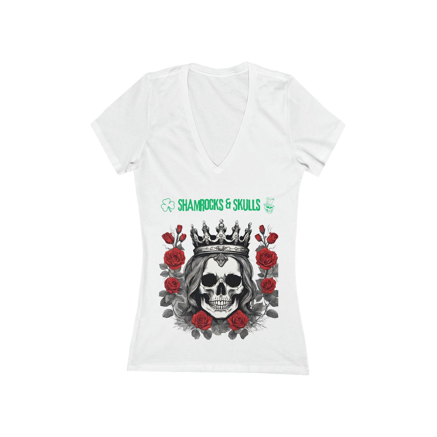 Queen Skull V-Neck Tee