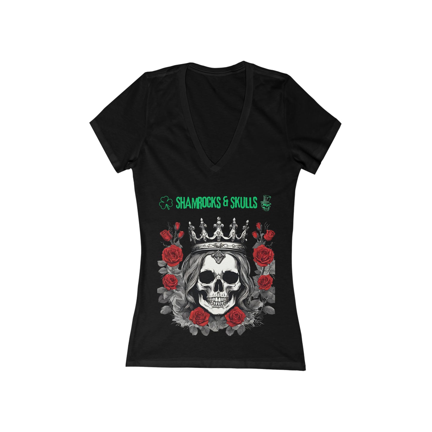 Queen Skull V-Neck Tee